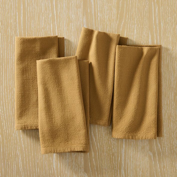 Slub Cotton 20" x 20" Napkin Sets (Amber, Set of 8)