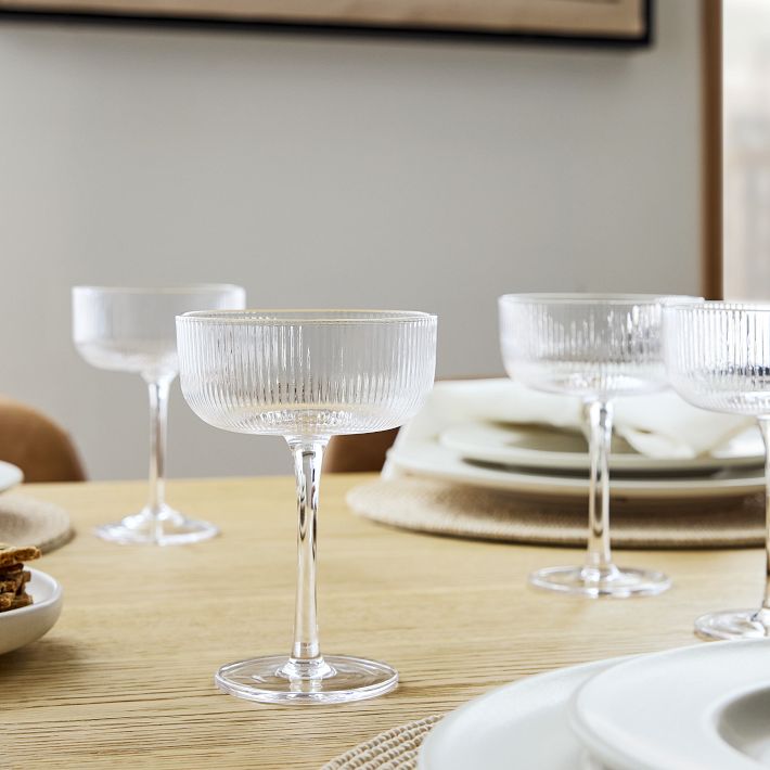 Set of 8-Fluted Coupe Glass Sets