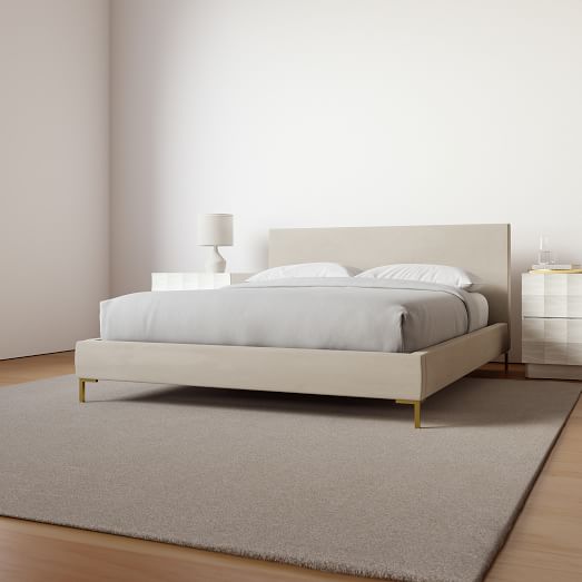 Upholstered Platform Bed Metal Legs West Elm