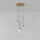 Sculptural 3-Light Multi Chandelier - Clear