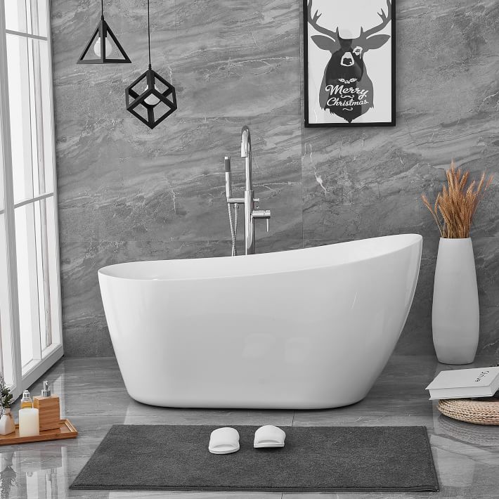 Amelia 69 in. Reversible Drain Freestanding Bathtub in Glossy White Amelia 69 in. Reversible Drain Freestanding Bathtub in Glossy White