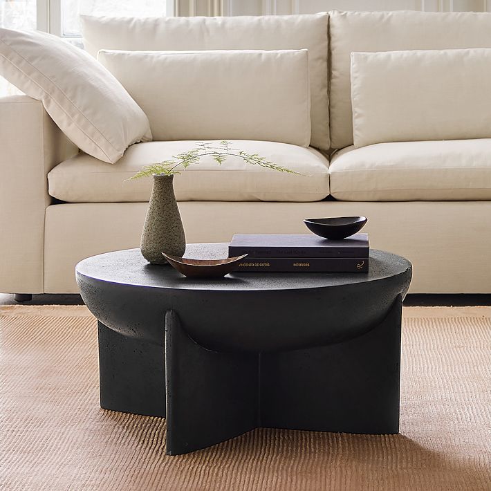 Monti Lava Stone Coffee Table Modern Living Room Furniture West Elm