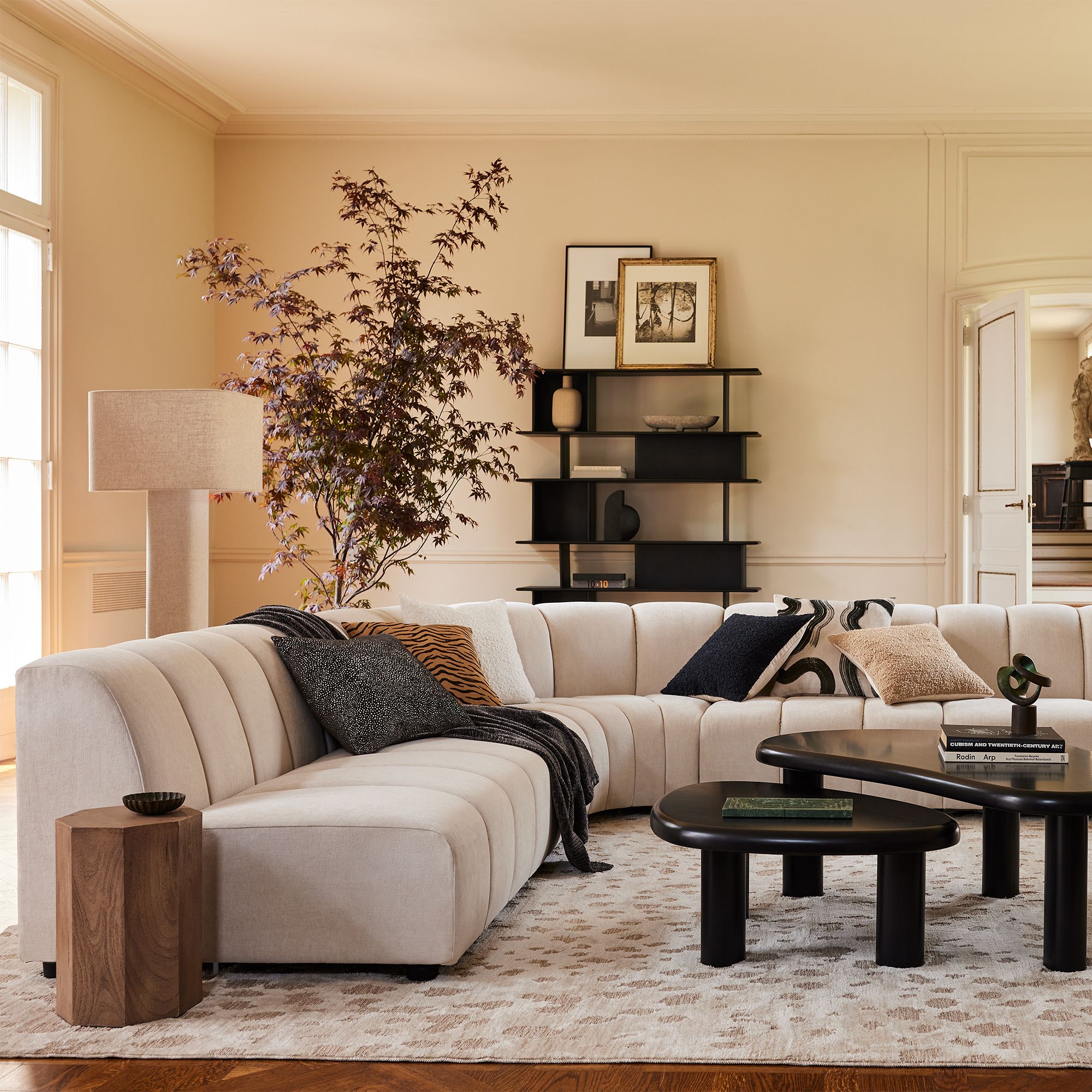 Avalon Channeled 3-Piece L-Shaped Sectional Sofa