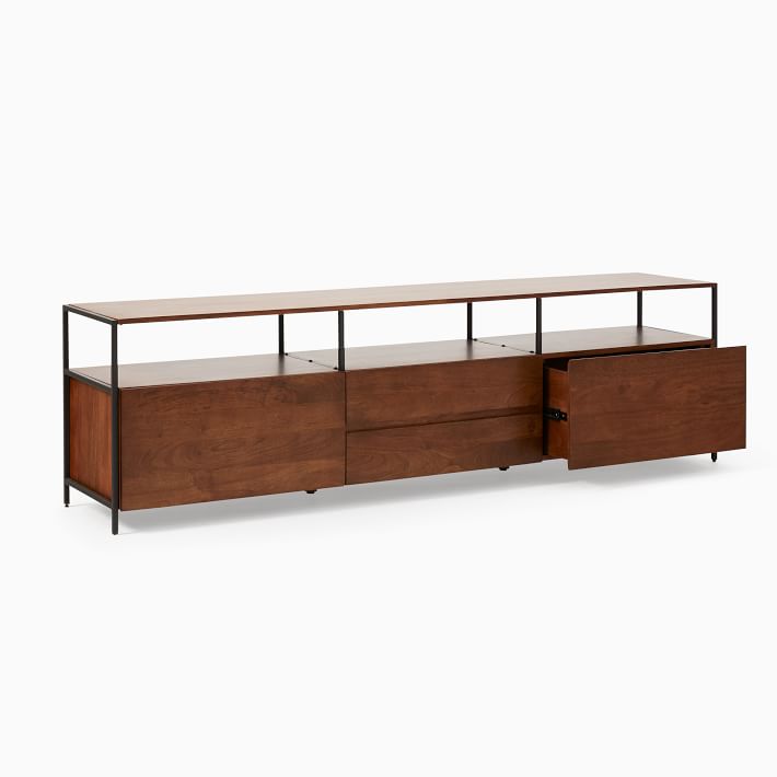 We Industrial Storage Collection Cool Walnut Industrial Storage 80 Media West Elm