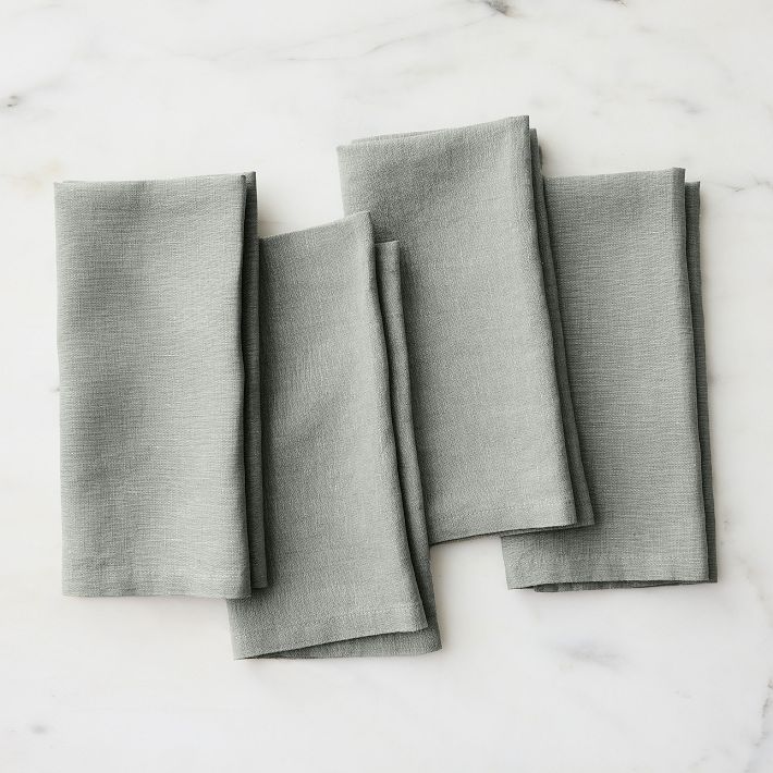 European Flax Linen Napkins - Celadon
