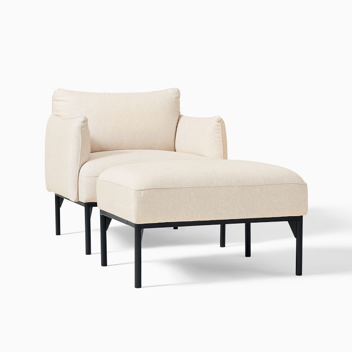 Penn Chair & Ottoman Set (Stone White)