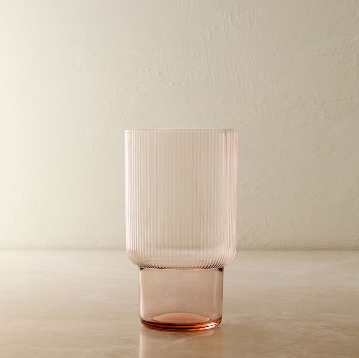 Fluted Drinking Glass Sets - tall set of 8