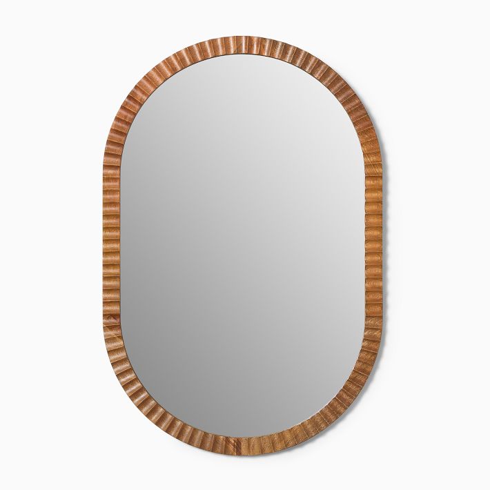 West Elm, Frida Fluted Wood Wall Mirror