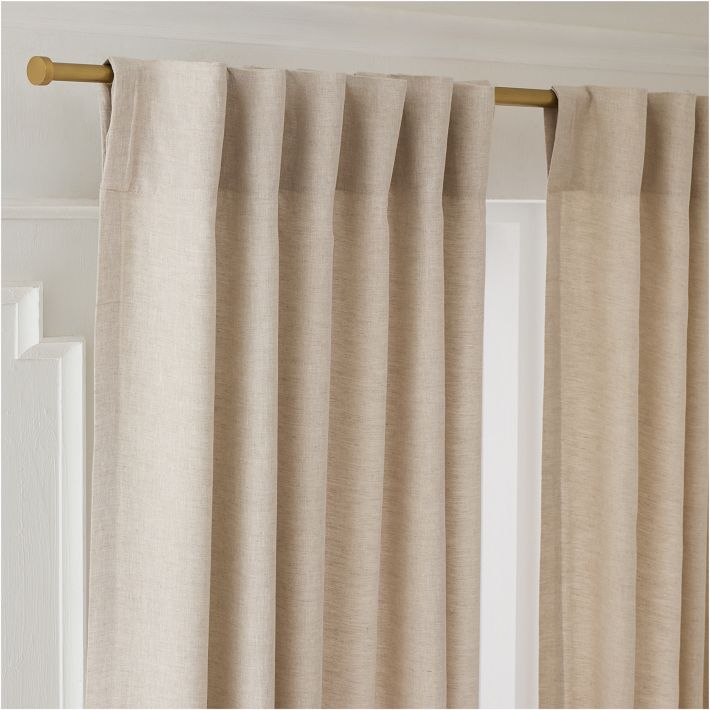 Custom Size European Flax Linen Curtain - Natural Flax