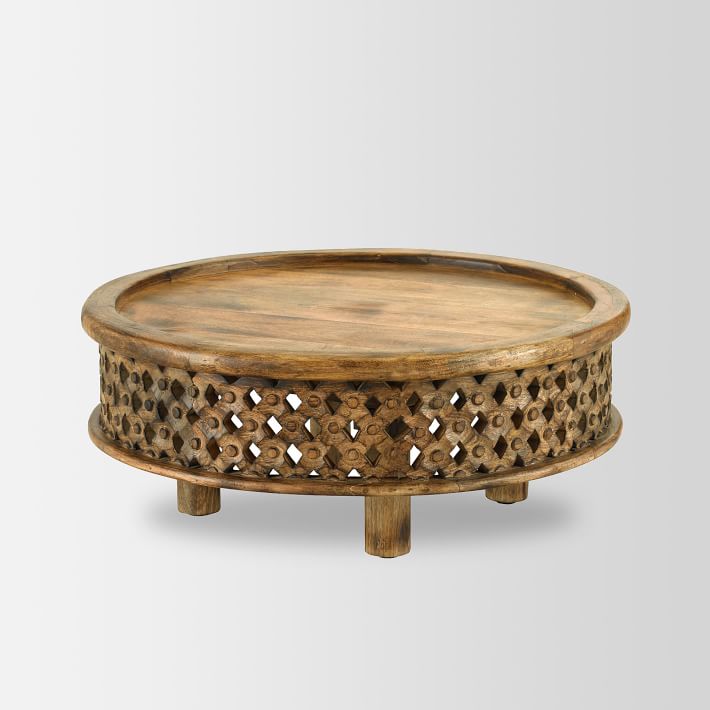 Carved Wood Coffee Table Timeless Elegance West Elm