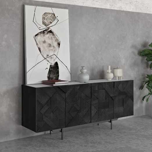 Black geometric sideboard discount