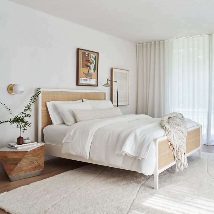 West elm white bed frame discount