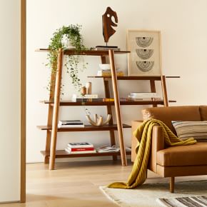 Calgary (70") Tiered Bookshelf, Cool Walnut