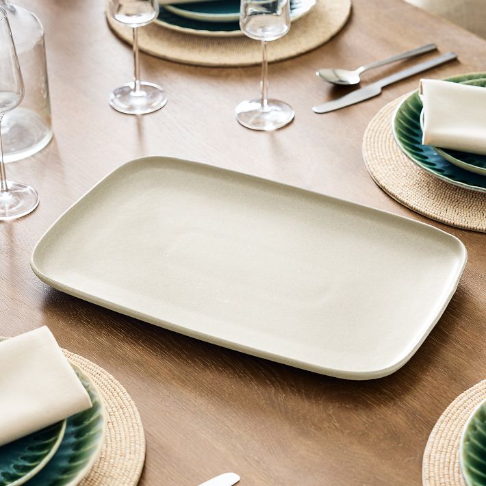 Kanto Stoneware Serving Platter Ice White (Extra Large)