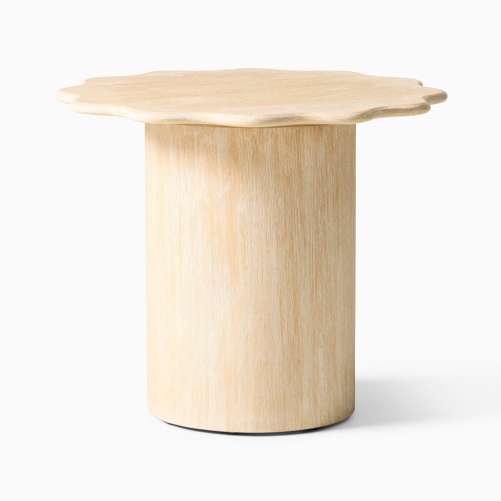 Aria Side Table, Cerused White
