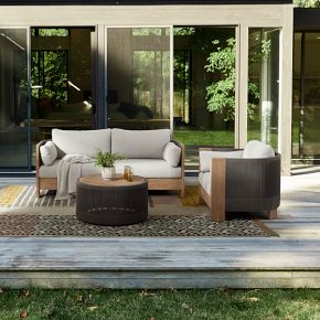 Porto Outdoor Sofa 76 Lounge Chair Coffee Table Set West Elm