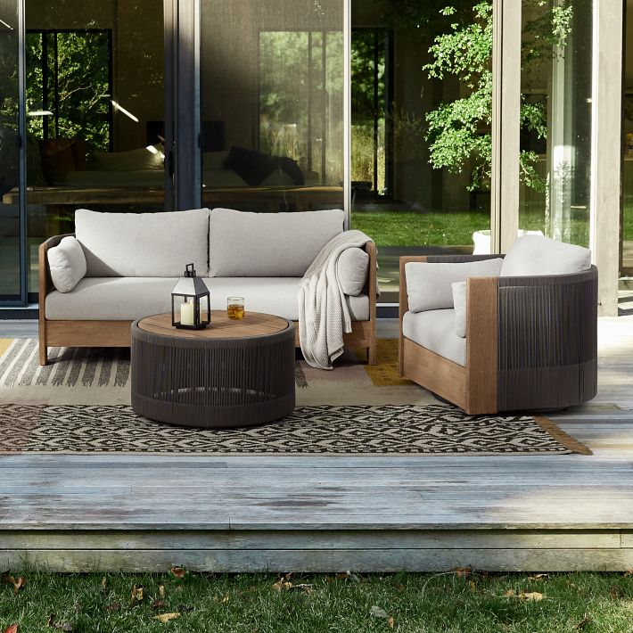 Porto Outdoor Sofa 76 Swivel Chair Coffee Table Set West Elm
