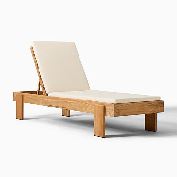 Monterey Outdoor Teak Chaise Lounge | West Elm
