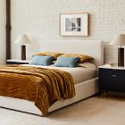 Emmett Nontufted Side Storage Bed - Wood Legs