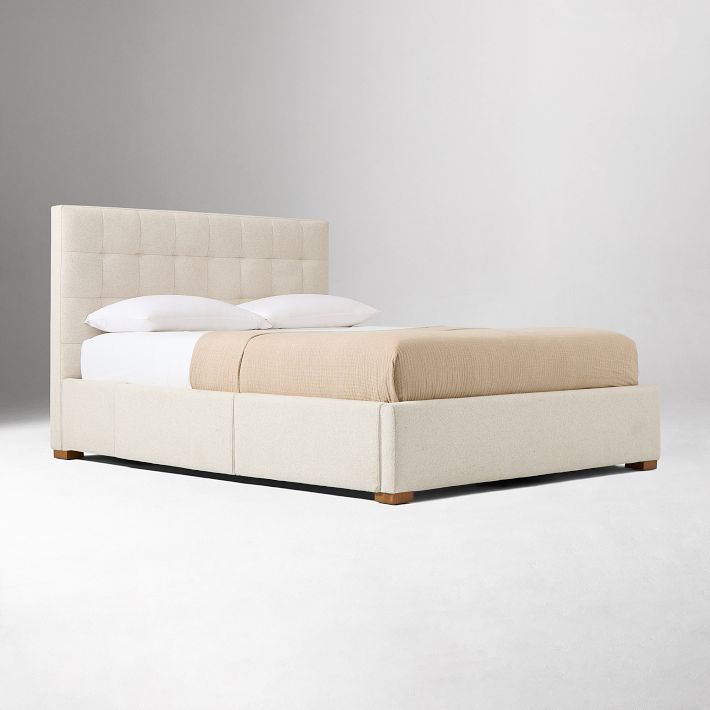 Emmett Tufted Side Storage Bed - Wood Legs | West Elm