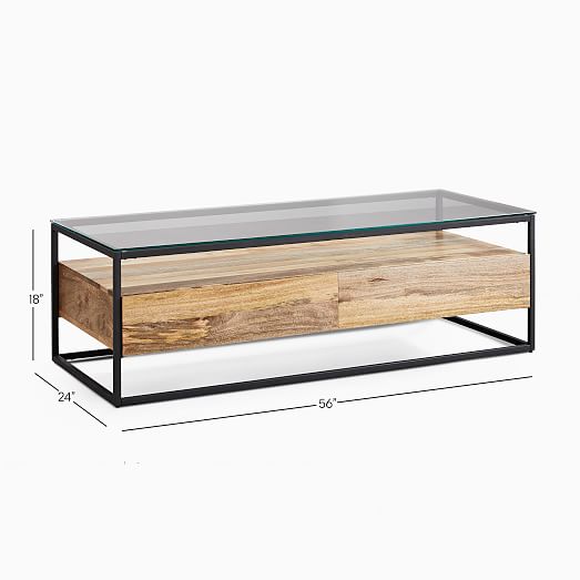 West elm box frame storage coffee table discount