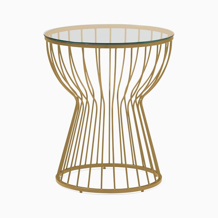 Pillar Side Table Modern Glass Iron Design West Elm