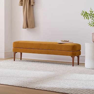 West elm velvet bench discount