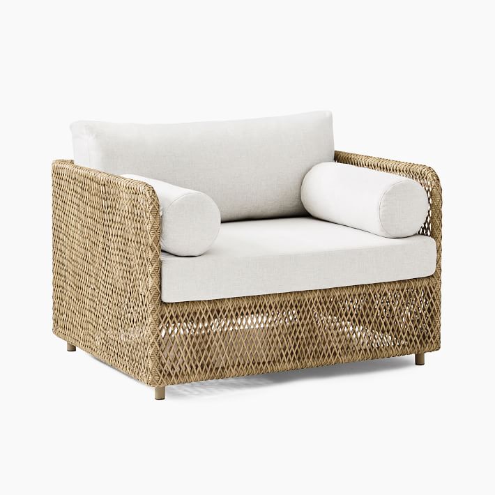 Coastal Lounge Chair All Weather Wicker Natural West Elm