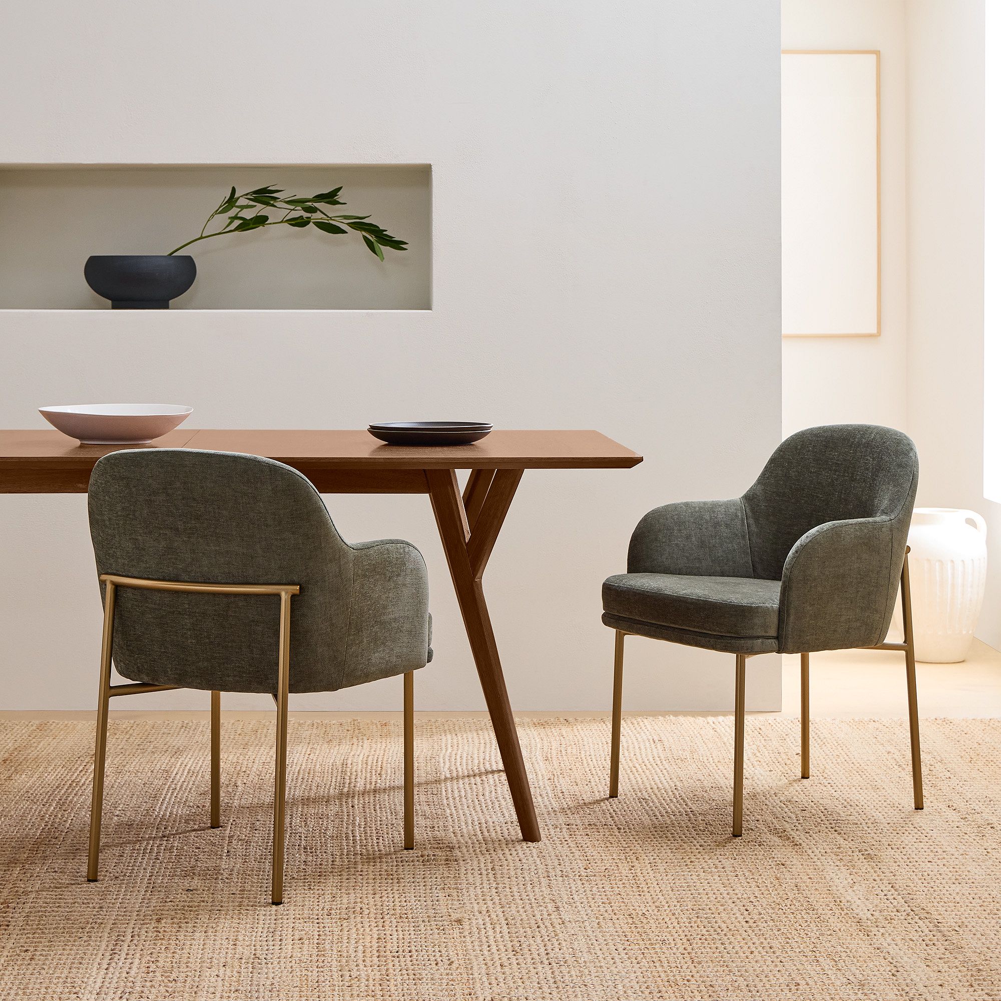 Jack Metal Dining Arm Chair - Modern Upholstered