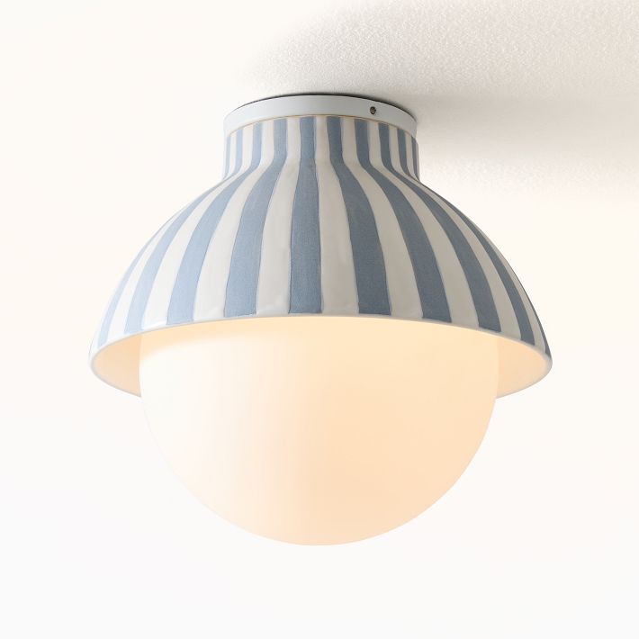 West Elm x PBK Striped Ceramic Flushmount