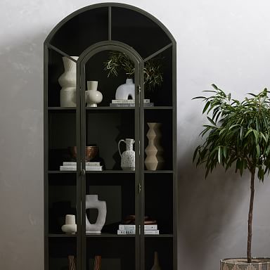 West elm glass cabinet discount