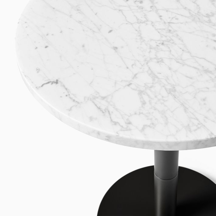 White White Marble Round Bistro Table 24