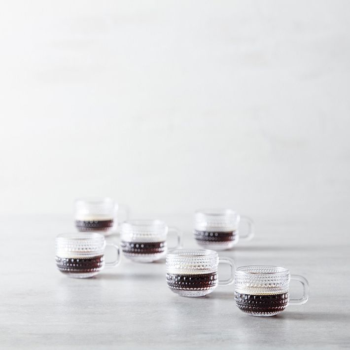 Jupiter Beaded Glass Espresso Cups (Set of 6)