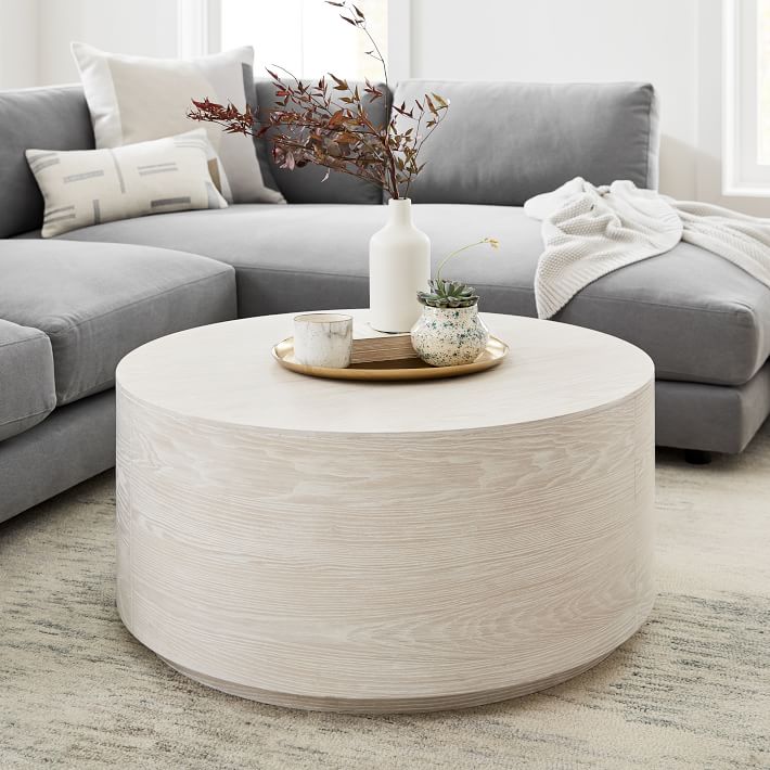 Volume Round Drum Coffee Table Timeless Elegance West Elm