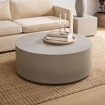 Volume Concrete Round Coffee Table 44 West Elm