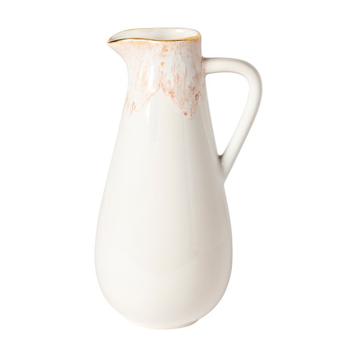 Casafina Taormina Stoneware Gold-Rimmed Pitcher