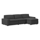 Enzo Leather 3-Piece Reclining Chaise Sectional w/ Storage (108&quot;)
