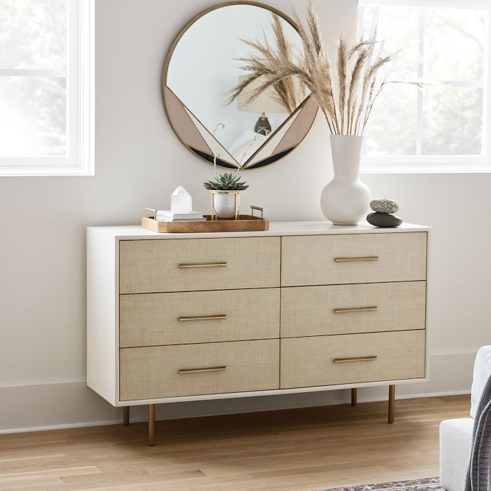 Margot Raffia 6 Drawer Dresser 56 West Elm