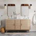 Mid-Century Double Bathroom Vanity (63&quot;) - Cerused White