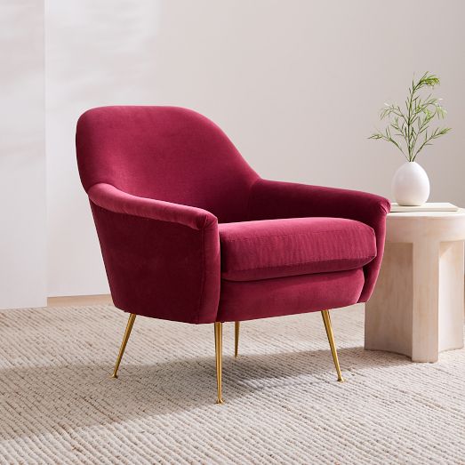 Phoebe Chair Oxblood Metal Legs