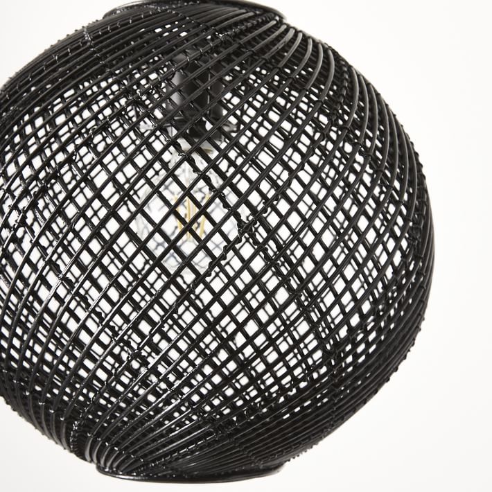 Wicker Globe Pendant Light Handcrafted Modern Lighting West Elm