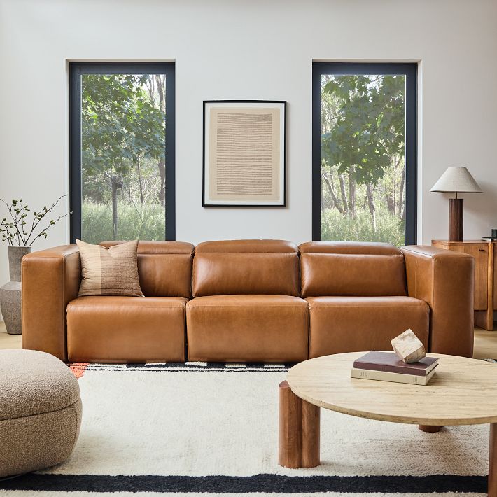 Leo Motion Reclining Leather Sofa (91&quot;&ndash;123&quot;)