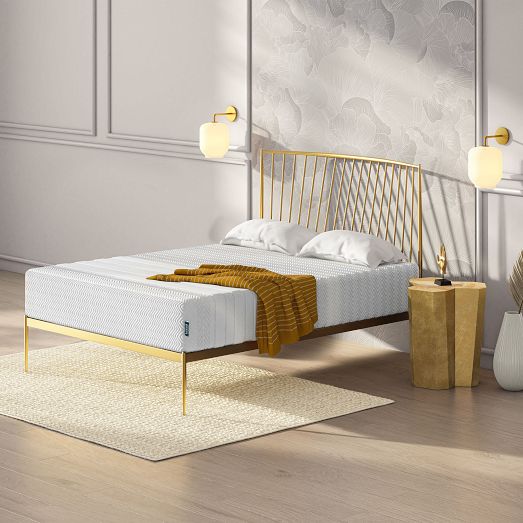 West elm brass bed discount