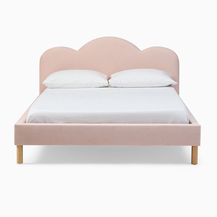Scalloped upholstered bed discount