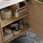 Mid-Century Double Bathroom Vanity (63&quot;) - Cerused White