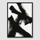 Abstract Ink Brush Framed Wall Art