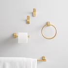 Mid-Century Contour Bathroom Hardware - Antique Brass