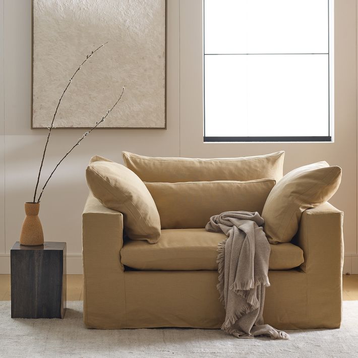 Harmony Modular Skirted Slipcover Chair and a Half