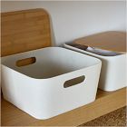 mDesign Soft Storage Bin w/ Bamboo Lid - Set of 4