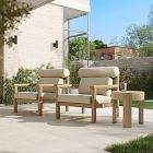 Cusco Outdoor Lounge Chairs &amp; Portside Round Side Table (20&quot;) Set